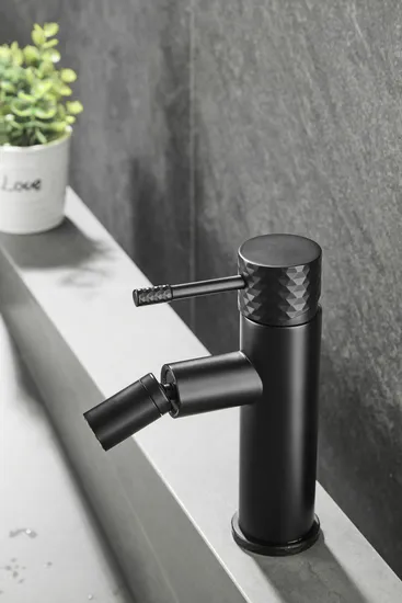 Diamond Cutting Matte Black Bathroom Bidet Faucet Mixer